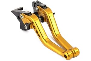 YP YUANPEI Leve di frizione del freno corte per MT07 MT07 MT-07 2018-2020 CNC Leve corte regolabili(Oro)
