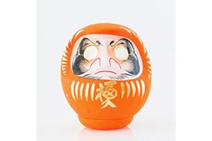 YOSHIDA DARUMA Daruma, Amulette Japonaise en Papier mâché, 12 cm Taille 2 (Orange)