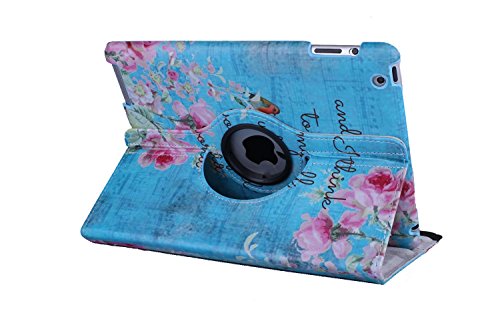 culiker – iPad Hülle mit gratis Displayschutzfolie und Eingabestift 360 drehbar Colorful Design PU Leder Smart Ständer Schutzhülle für Apple iPad mit Wake und Sleep Funktion - 5