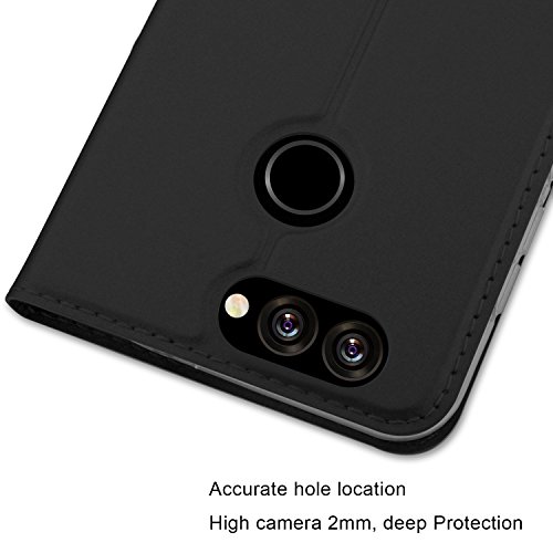 Huawei Nova 2 HÃ¼lle KuGi Huawei Nova 2 Flip Bookstyle Kompletter Schutz Mit Magnetverschluss und Standfunktion Tasche Etui Cover Case SchutzhÃ¼lle fÃ¼r Huawei Nova 2 Smartphone (Schwarz)