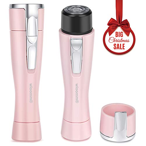 Depiladora Facial Wloomm Afeitadora Mujer Maquinilla de Afeitar Eléctrica sin dolor para Labio, Cara, Brazo, Piernas, Axila y Bikini