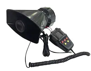 PINZU Car Siren Speaker,12V 80W 5 Tone Sound Car Siren Vehicle Horn with Mic PA Speaker