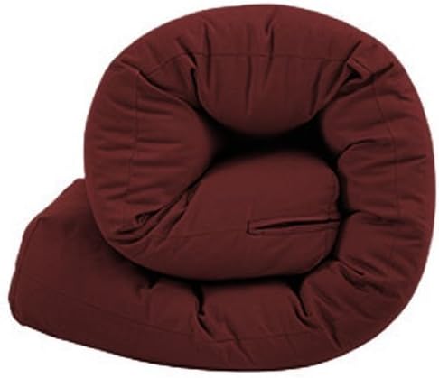 Single 1 Seater Futon Mattress, Multi Layer Tufted Futon Mattress. 100% Cotton Twill Cover, Deep Wine