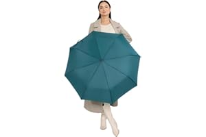 ROYALWORTH Windproof Travel Umbrella - Compact, Light, Full Automatic Open/Close - Folding Backpack Umbrella for Rain & Sun UV Protection For Men & Women, Unbreakable 8 Fiberglass Ribs UK Design