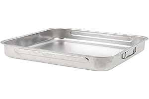 Steel pan Teglia da Forno Quadrata, 36 X 36 Cm, Acciaio Inox