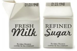 Riviera Maison Lot de 2 pots à lait, pot à crème, sucrier en porcelaine