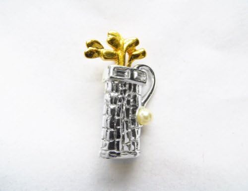 Danecraft Silver - Plated Golf Bag With Clubs Pin Brooch
