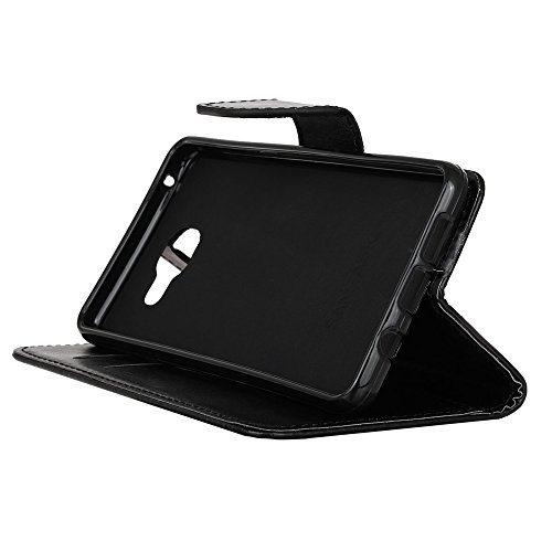 Samsung Galaxy A5 ( 2016 ) Schutzhülle Leder Hülle, Alfort 3 in 1 Flip Fashion Design Dual Use Falten Premium PU Leder Flip Mappen Kasten Abdeckung für Samsung Galaxy A5 / A510F ( 2016 ) 5.2″ ( Schwarz ) + Netter Staub Stecker + Schwarz Stylus Pen - 9