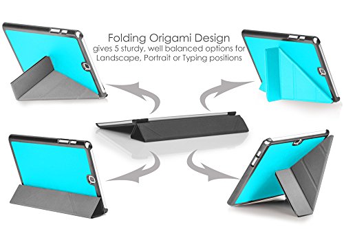 Forefront Cases® Neue Origami Hülle Tasche Case Cover für Samsung Galaxy Tab S2 9.7 T810N – Rundum-Geräteschutz und intelligente Auto-Sleep-Wake-Funktion – inkl. Eingabestift und Displayschutz - 3