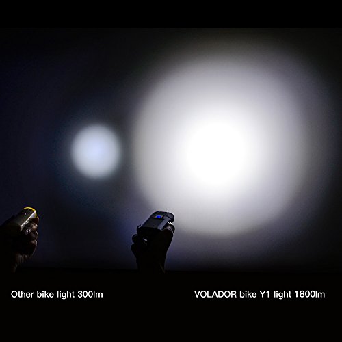 Gree Bike Light, Volador 5 Mode 1800 Lumen Super Bright Fahrrad Front Light 2 Cree 2-XML LED Fahrrad Scheinwerfer, wasserdicht wiederaufladbare Bike Scheinwerfer mit Free Diamond Form Cell Tail Lampe - 5