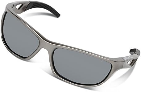 Tsafrer Unisex Polarized Sports Sunglasses, Glasses for Men and Women Cycling, Driving, Running, Golf with Unbreakable Tr90 Frame -Gray Gray