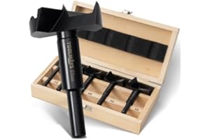 TOOLMAYS Meche Bois 5 pcs Set. Fraise Bois pour Ø 20/35/40/45/50 mm, Mèche Forstner Longueur 90 mm, Set de Foret