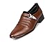 Produktbild Herren Business Canvas Stoff/Künstliche PU Lederschuhe Party Hochzeit Formale Kleid Schuhe CN Größe 45/46/47/48 Klassische Schwarz Braun Weiß Farben(CN 45,H-Braun)