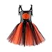 Produktbild Riou Kinder Langarm Halloween Kostüm Top Set Baby Kleidung Set Kleinkind Kinder Baby Mädchen Halloween Kleidung Kostüm Kürbis Halloween Tutu Kleid Party Print Kleidung (140, Orange)