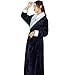 Produktbild Unbekannt Robe Womens Mens Flanell Robe, Nachtwäsche, Bademantel Aus Weicher Baumwolle,Whitecollarnavy