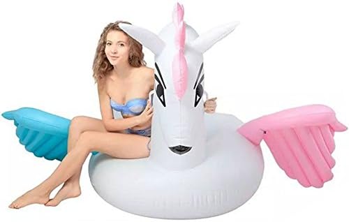 JYSPORT Inflatable Unicorn Pool Floats Pegasus buoy - Outdoor Swimming Pool Lounger Floatie Lounge (Rainbow Candy Unicorn)