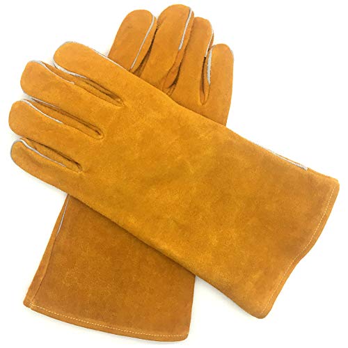 spécification LAIABOR Gants de Protection soudage Gants de Protection en Cuir à Double Couche Double Couche de Cuir pour Barbecue,Yellow