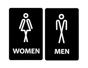 SIGN EVER Men Women 2 Nos Gender Symbol Door Sign Board for Toilet Bathroom Signage Business Use 3mm (Foam Sheet Black 13 w X 20 h cm)