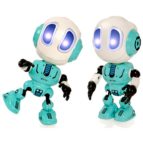 Tevo Ditto Voice Repeating Poseable Babble Bot - Talking Toy Robot For Kids - Childrens Mini Led Light Up Metal Gadget