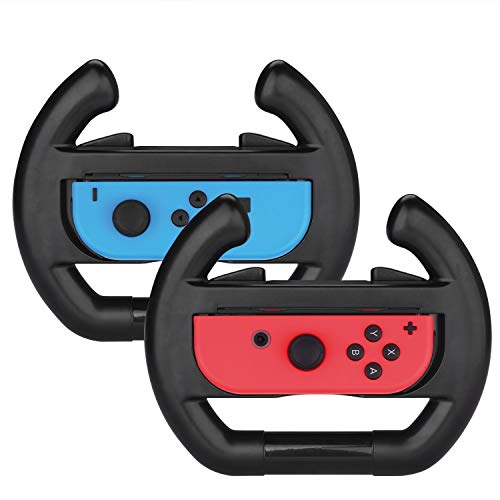 Volante negro de 2 paquetes para Nintendo Switch Joy-Con, estuche de controlador de agarre de rueda para Nintendo Switch Joy-Con