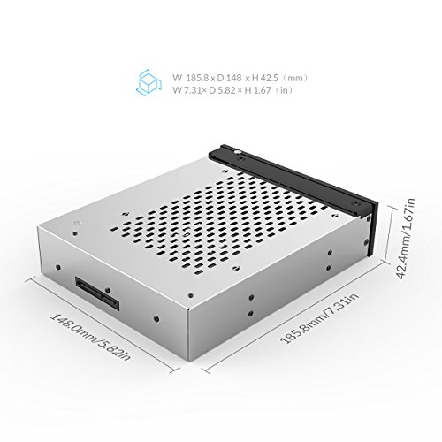 ORICO 3,5″ auf 5,25″ Wechselrahmen, Einbaurahmen für 3,5″ Festplatten Interne SATA HDD, 5,25″ Laufwerksschacht Adapter für Desktop-PC Computer CD-/DVD-ROM, Rostfreier Stahl - 6