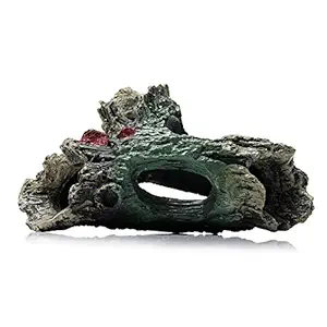 YOUTHINK Aquarium Ornament Resin Wood,Trunk Log Fish Tank Decor with Holes Fish Accessories Hideout Cave Hideaway