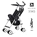 Produktbild GKBMSP Leichter Kinderwagen Faltbarer Kinderwagen Abnehmbare Armlehne 360 schwenkbares Vorderrad 5-Punkt-Gurtsystem Rohr aus Aluminiumlegierung Leinen-Oxford-Tuch