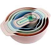 Mixing Bowls Set with Measuring Cups, Colander and Sieve. Ideal for Baking, Kitchen, Picnic Bowls, Preparing, Cooking and Ser