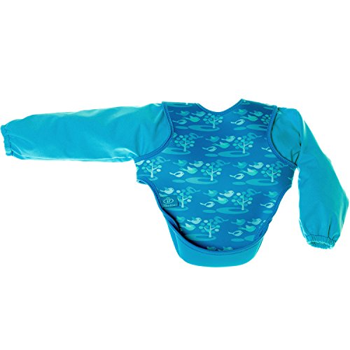 Bibetta Ultrabib Baby Bib with Sleeves (Turquoise Bird)