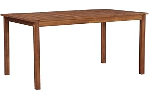 vidaXL Garden Table, Rectangular Dining Table for Outdoor/Indoor, 150x90x74 cm, Solid Acacia Wood with Natural Oil Finish.