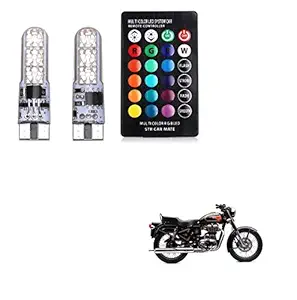 Kozdiko 2PC T10 LED RGB Car Interior Fancy/Parking Remote Control Light for Royal Enfield Bullet 500