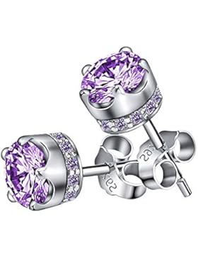 lanmpu 925Sterling Silber Swarovski Elements Funkelnder Diamant Ohrstecker für Frauen