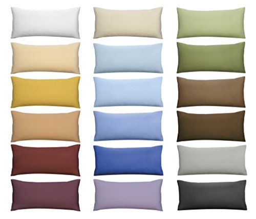 biberna 77144 Jersey-Kissenhüllen, 100 % Baumwolle, mit Reißverschluss, 2er-Pack, 40 x 80 cm, grau - 2