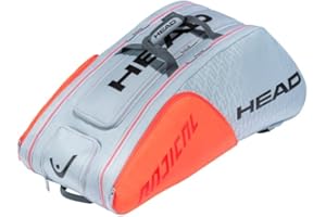WILSON Head Radical 12R Monstercombi - Borsa da tennis, colore: grigio/arancione, Grigio/arancione., 12 racquets, Borsa per racchette