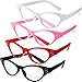 Produktbild Jovitec 4 Stück Katzen Augen Gläser mit Strass 50er 60er Jahre Thema Party Klassische Brille für Retro Kostüm Verkleiden Sich Party Gefallen