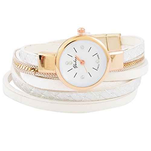 Souarts Damen Armbanduhr Nationalen Bohemia Stil Deko Uhr mit Batterie Charm Geschenk Weiß Souarts Damen Armbanduhr Nationalen Bohemia Stil Deko Uhr mit Batterie Charm Geschenk Weiß