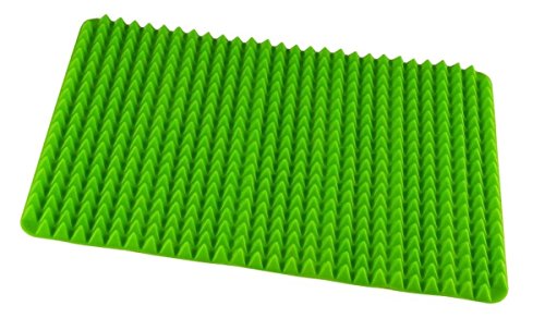Silikon Backunterlage 40x29cm Backmatte Grün Silikon-Backfolie STAR-LINE® Diät-Backblech-Unterlage Backpapier Ausrollmatte Fettfrei-braten-Grillen Fettarm-Braten fettarm und gesund Kochen (BPA-frei) - 2