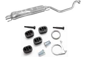 POLM-OSTR Auspuff Mittelschalldämpfer Mitteltopf + Montageware Ersatzteil (siehe Artikelbeschreibung) (passend für das angegebene Fahrzeug,siehe Artikelbeschreibung)