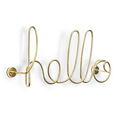 UMBRA-Hello-Fil-de-mtal-dor-Hello-A-visser-au-mur-pour-un-message-dcoratif-Dimension-324x147x72cm