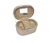 Deluxe Travel Jewellery Box – Cosmetic Bag – With Mirror & Lockable Handmade in Beige Leatherette by Tuscan Designs TD-90016 RS.1749.30