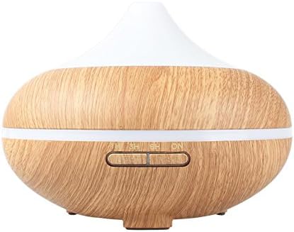 New 500ML wood pattern Classic Bedroom humidifier Ultrasonic Aromatherapy Ultra low mute colorful luminous lamp with Waterless Automatically Shut-off for Children's room Office Yoga , yellow