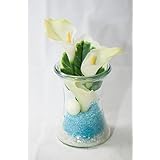 Weckglas türkis/weiß mit Calla - Tischgesteck, künstliche Blumen