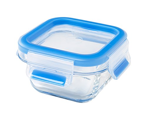 7.4 oz , Individual : Zyliss Fresh Glass Food Storage Container with Snap Locking Lid – 100% Leak Proof Airtight - Square 7.4 oz