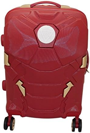 Iron Man Cabin Case Carry On Luggage with LED Light| Standard Travel Suitcase | Pretty Blush Red| Portable Hand Carry | 4 Wheels | Hardshell | Lightweight | Durable ABS|Secure with Combination Lock