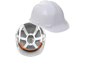 SUPREMETTF SUPREMLY TOUGH Hard Hat, Safety Helmet, Hard Hats Construction, Hardhat, PPE, Construction Helmet, Mens Womens Childs Multi-Position 6-Point Adjustable, Builders, Work Safety Equipment & Gear (White)