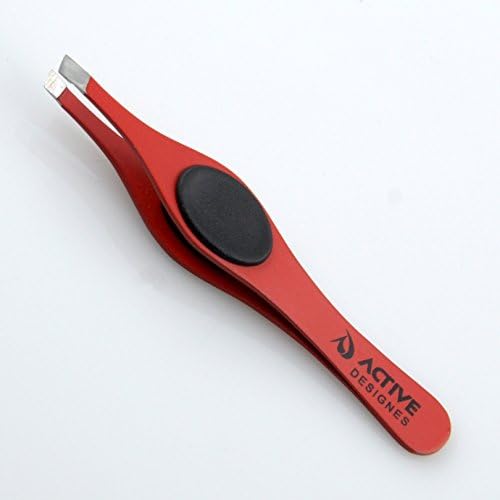 Professional Eyebrow Tweezers Slant Tips Hair Removal Beauty Tools Grip Tweezer Red M