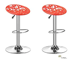 Da URBAN Spider Web Bar Stool (Red) (Set of 2) Height Adjustable- ISO & BIFMA Certified