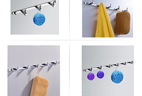 Handtuchhaken Bademantelhaken Kleiderhaken Wandhaken mit 3 Haken der Wand befestigt, Chrom - 8