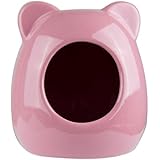 Mkono Keramik Critter Badewanne Haustier kleines Tier Versteck Haus Harz Hideaway Nest Bett-Kabine für Hamster Maus Ratte Kaninchen, klein, Farben variieren