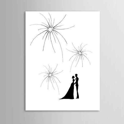 EQLEF® 30 * 40cm Kreative Hochzeit Dekoration Personalisierte Hochzeit Gästebuch Schöne Feuerwerks -süßes Liebhaber Hochzeit Fingerabdruck-Malerei - 2